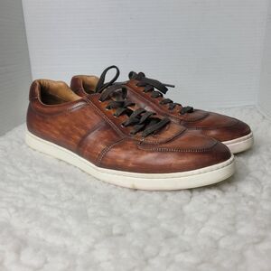 Magnanni Bobbie Men's Sneaker Size 12M Cognac Tabaco Brown Leather Low To